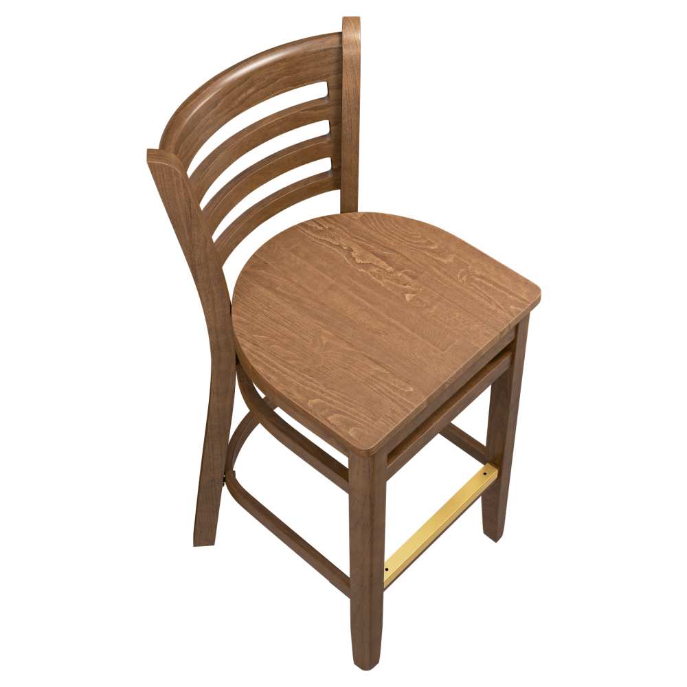Ladder back wood bar stool