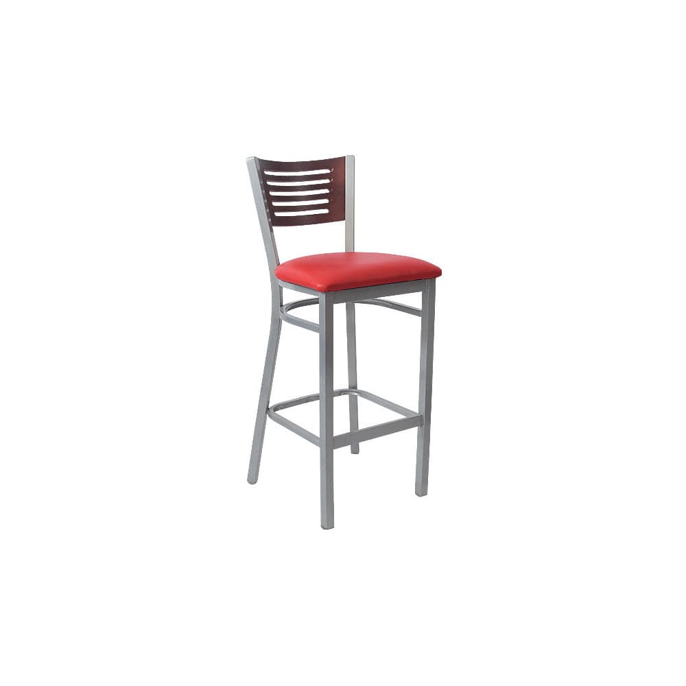 Slatted metal bar stool