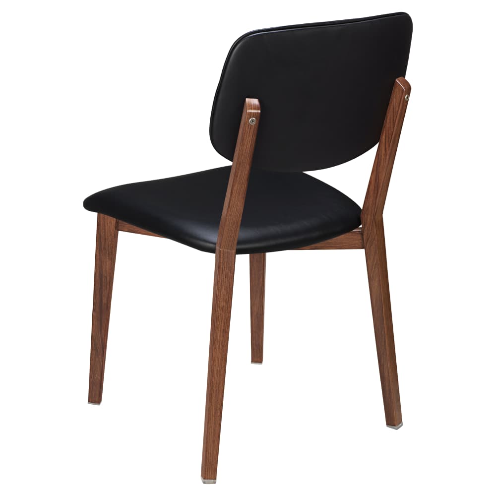Dining chair selection, Enzo wood Grain metal with padded back