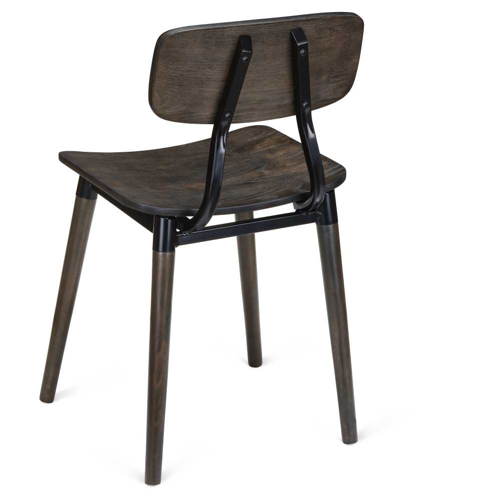 Slatted metal dining chair