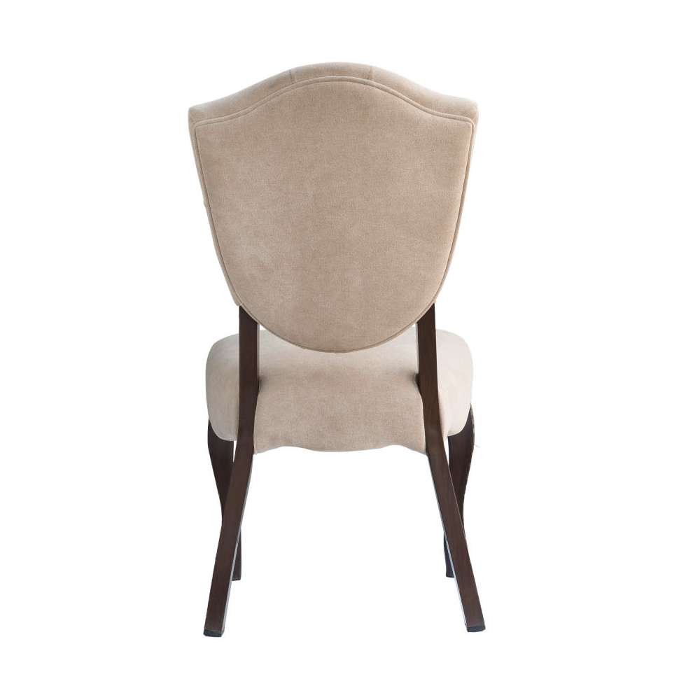 Tufted button detail aluminum dining chair