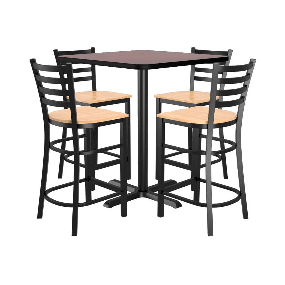 Ladder back square metal bar stool