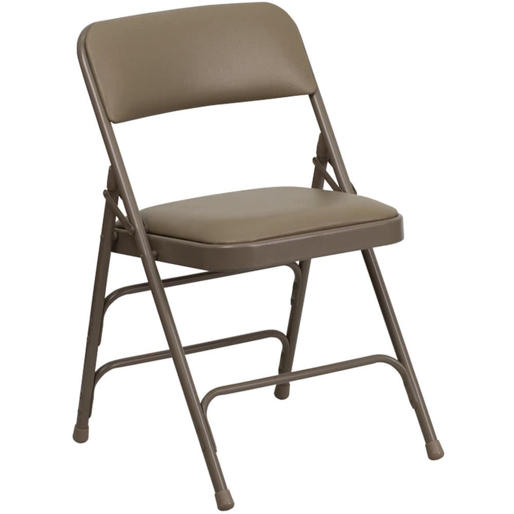 Upholstered folding metal dining chair