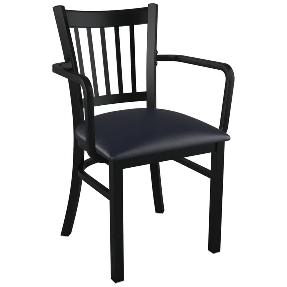 Metal Vertical Slat Chair with Arms
