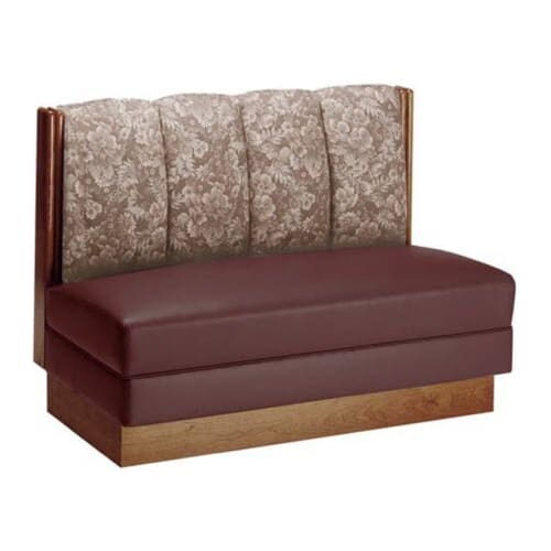 Wood Booth with Upholstered 4-Channel Back