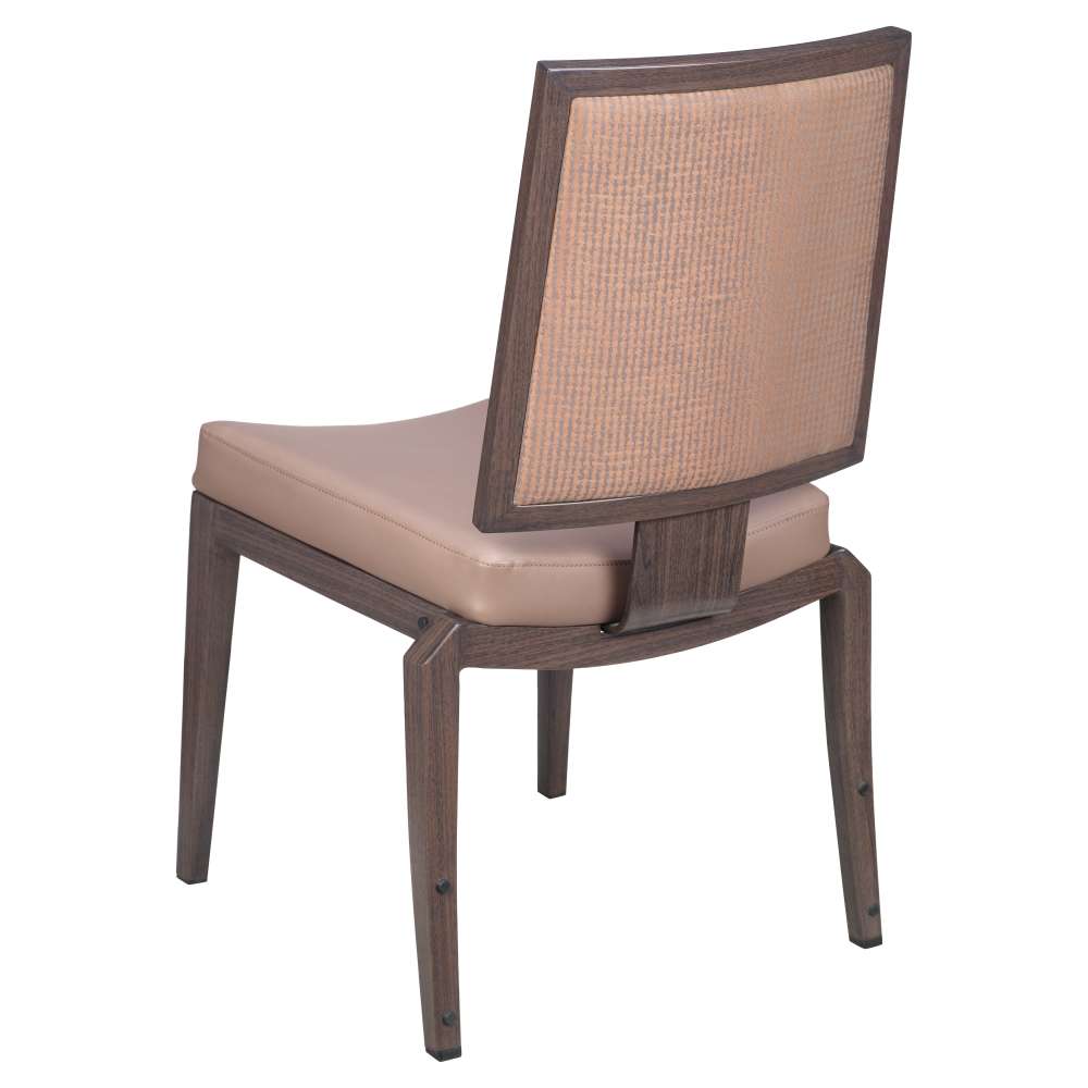 Cross back aluminum dining chair