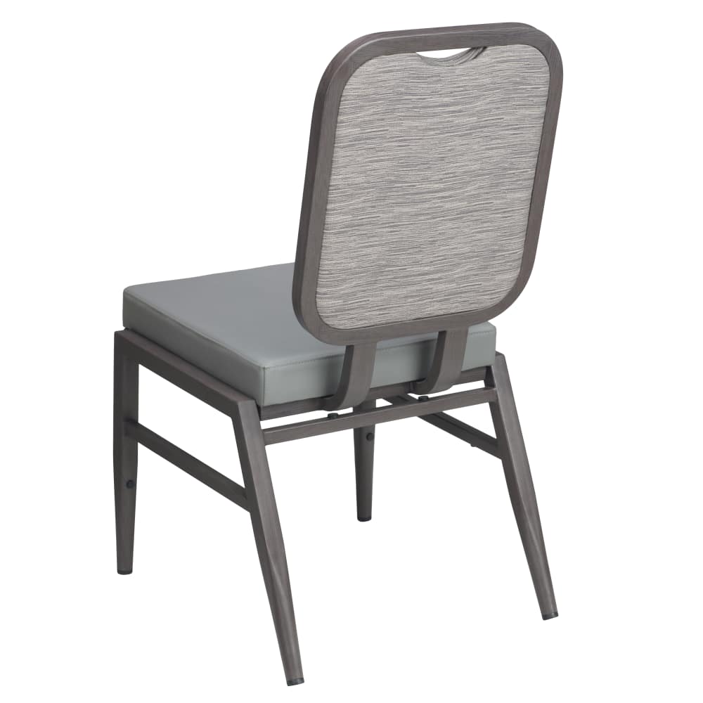 Cross back aluminum dining chair