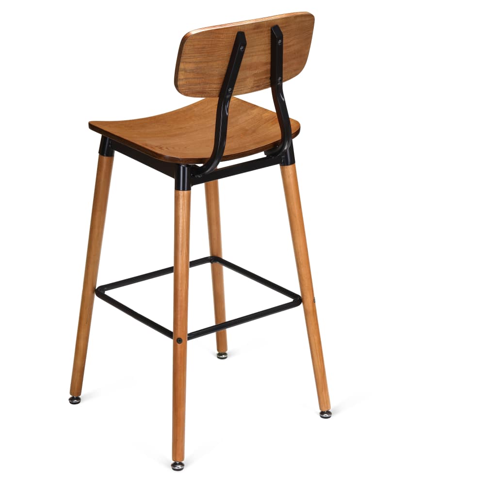 Slatted metal bar stool