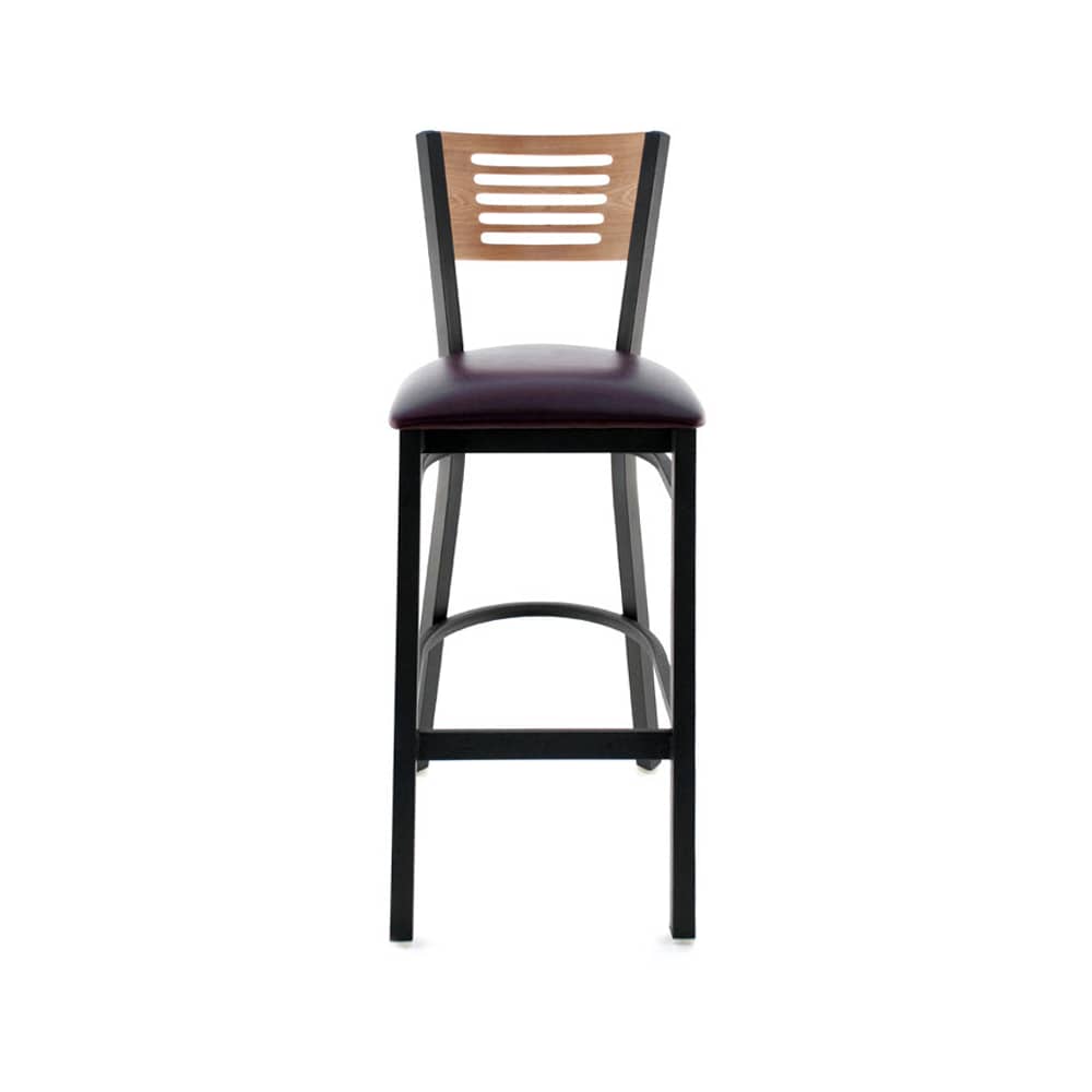 Slatted metal bar stool