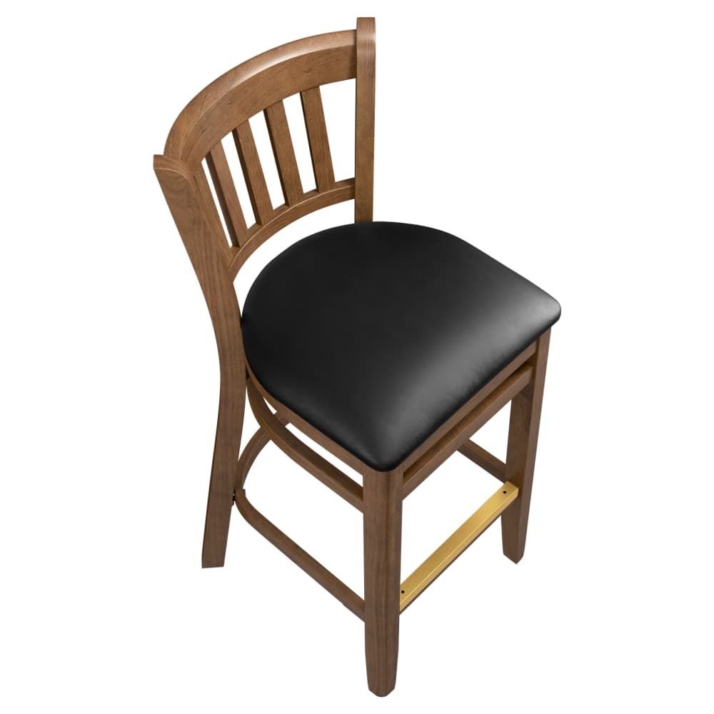 Slatted wood bar stool