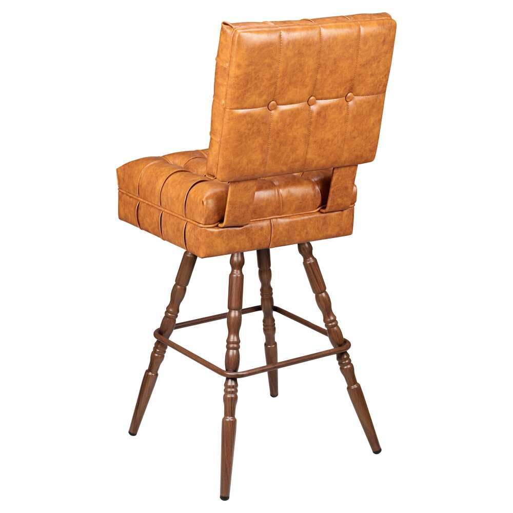 Trionfo Tufted Bucket Bar Stool with Vintage Frame