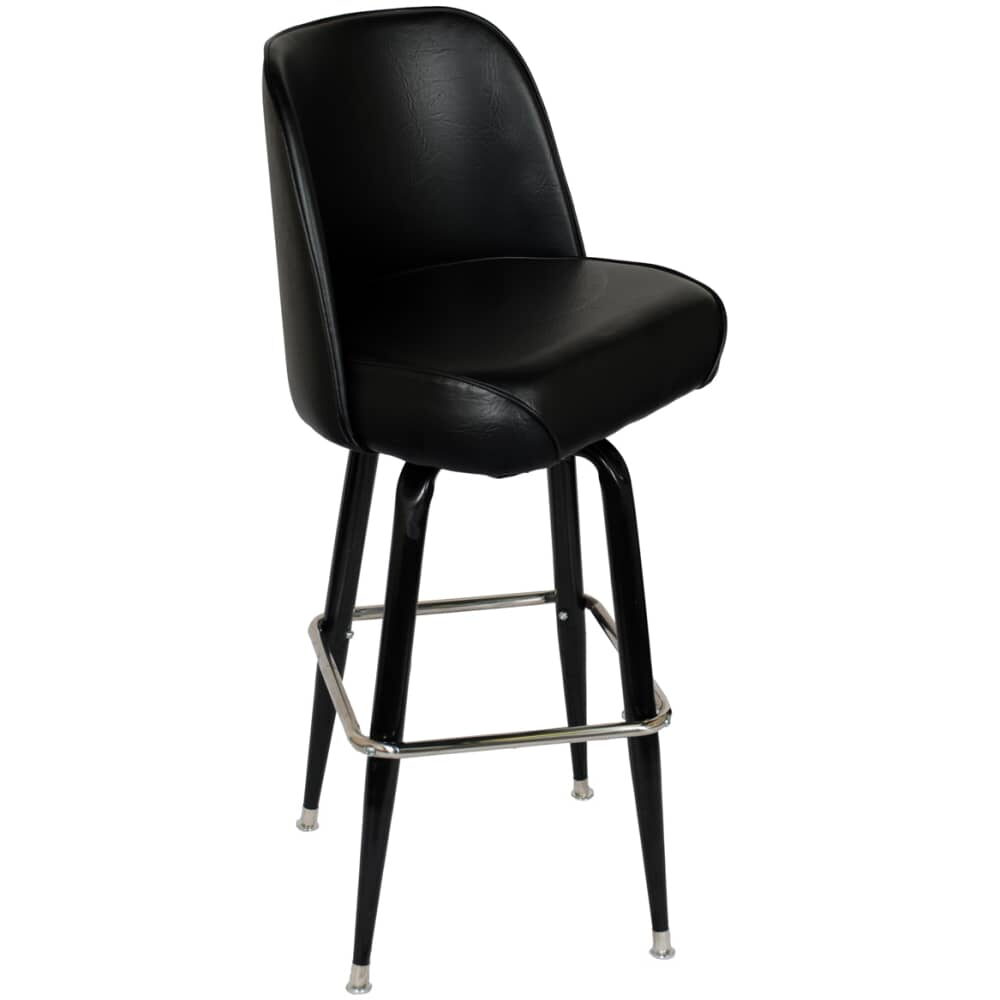Swivel Bar Stool with Black Coated Frame