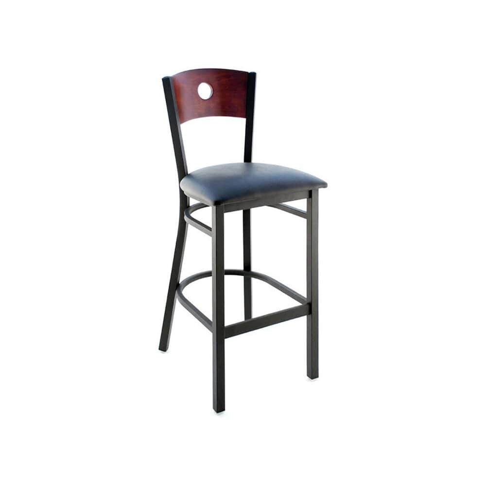 Interchangeable Back Metal Bar Stool with Circled Back