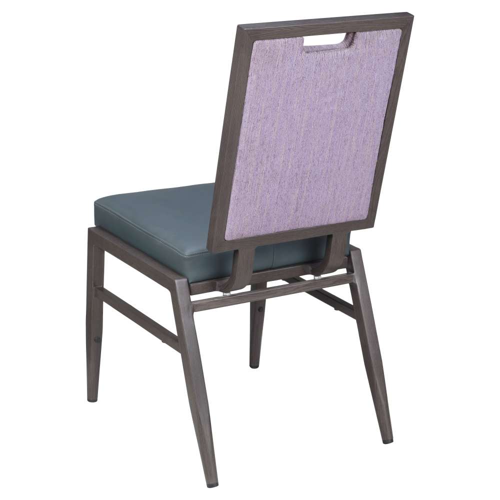 Cross back aluminum dining chair