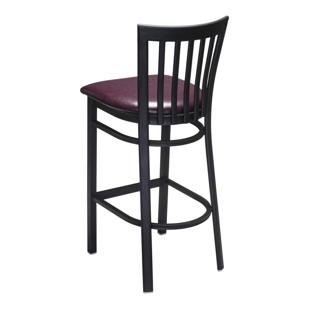 Elongated Vertical Slat-Back Bar Stool