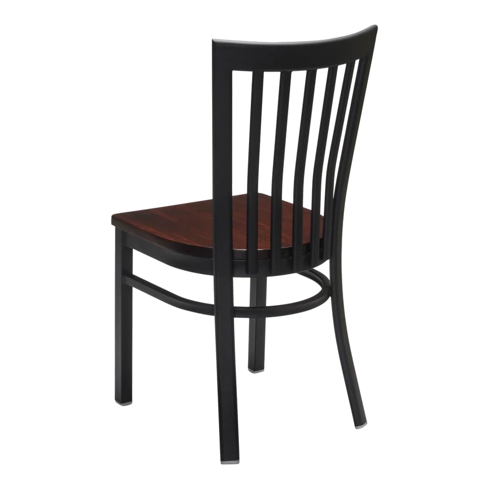 Slatted metal dining chair