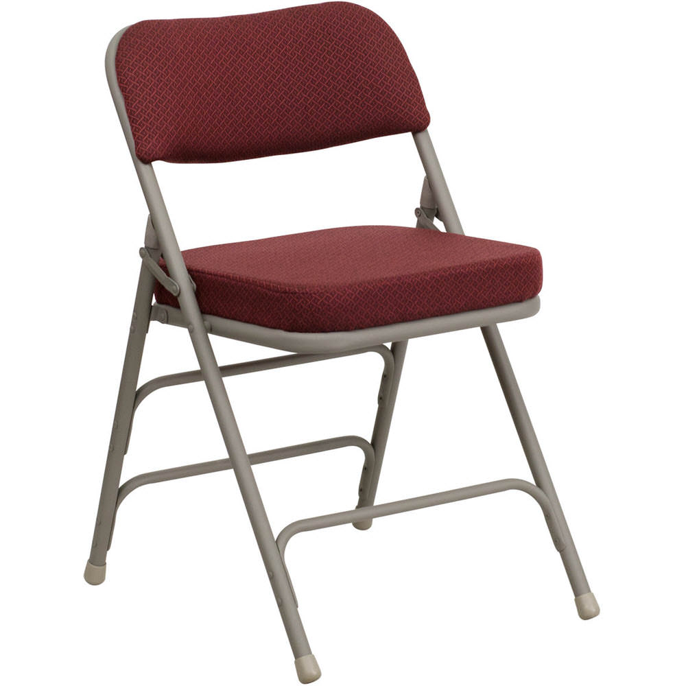Upholstered folding metal dining chair