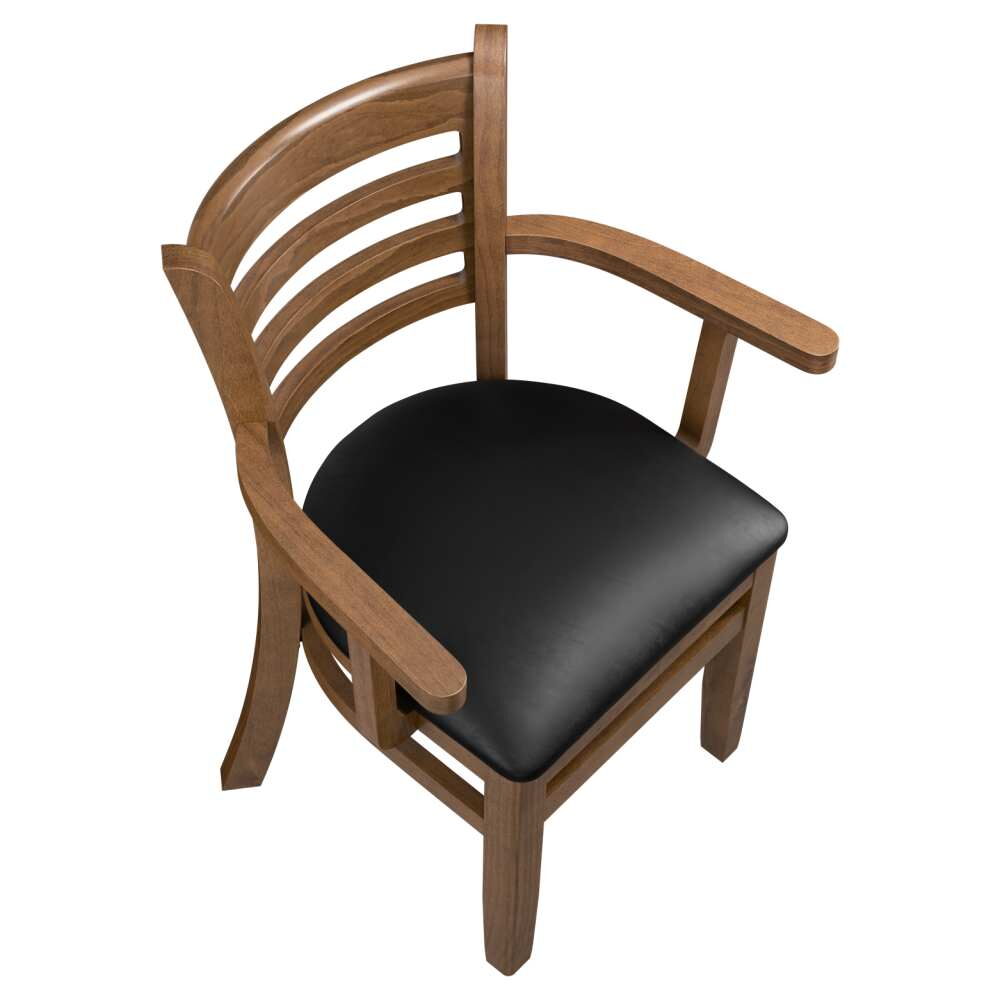 Ladder-Back Wood Chair with Arms
