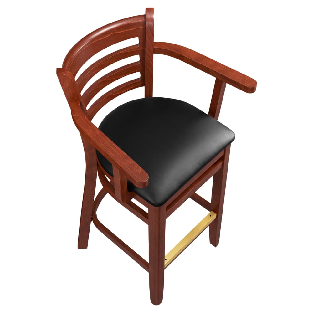 Ladder back wood bar stool