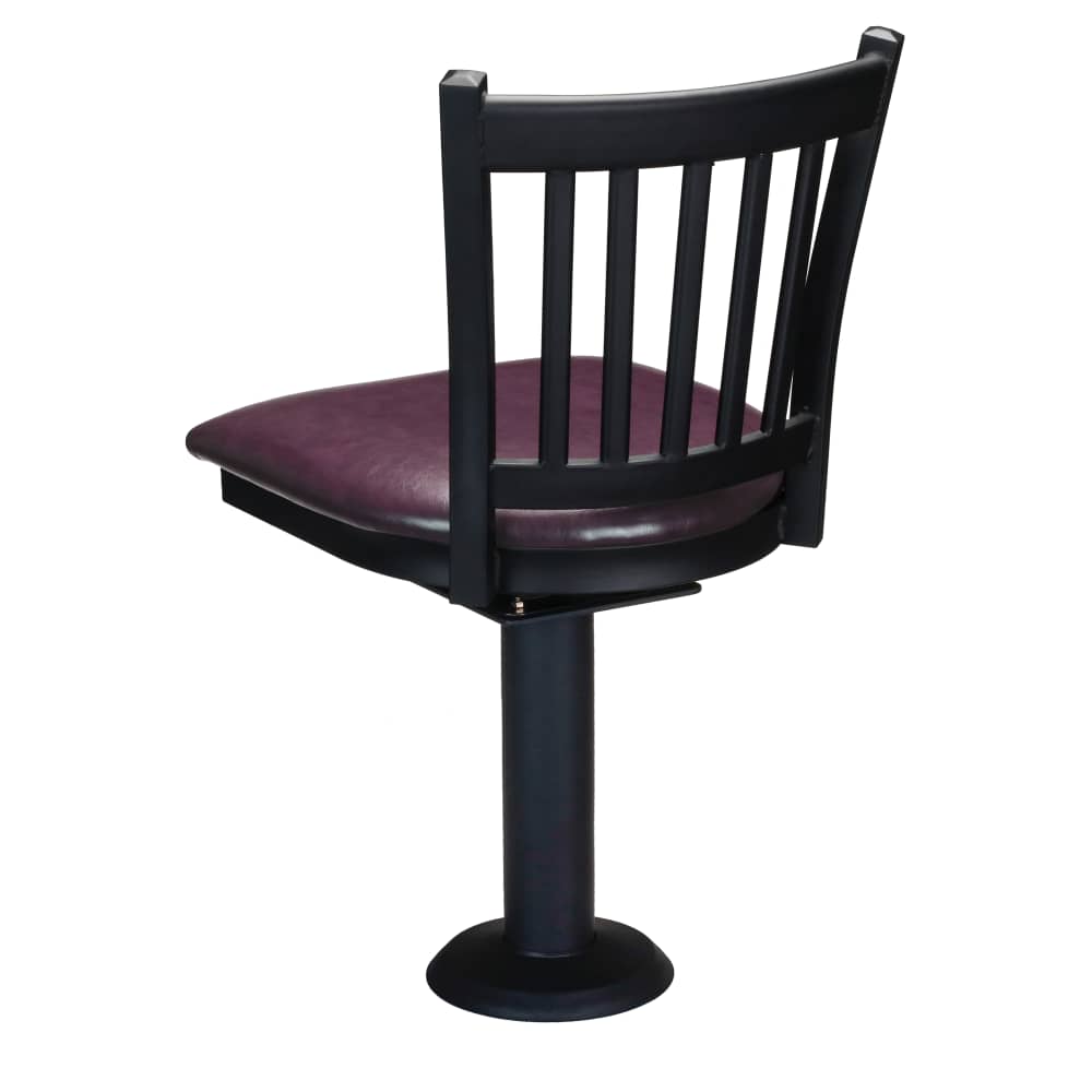 Slatted metal dining chair