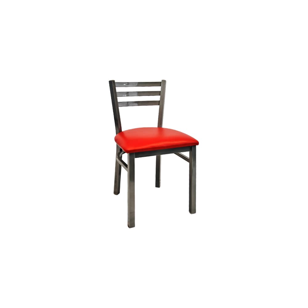 Ladder back slatted metal dining chair