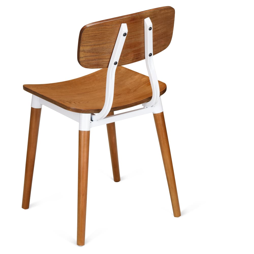 Slatted metal dining chair