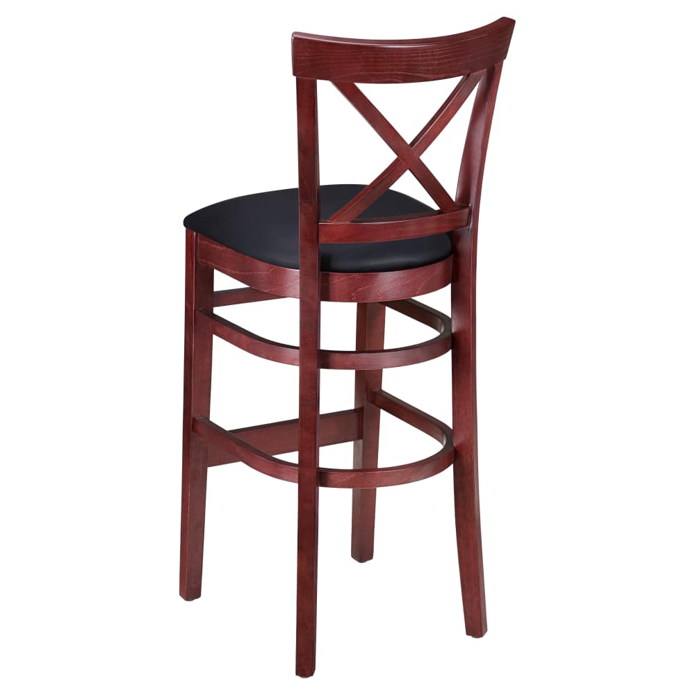 Cross back wood bar stool